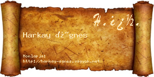 Harkay Ágnes névjegykártya